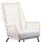Armen Living Marco Indoor Outdoor Steel Lounge Chair with Natural Springs Rope and Gray Cushion LCMPCHNAT - alternate 2